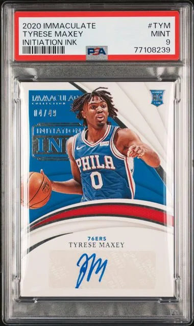 2020 Panini Immaculate Collection Tyrese Maxey Initiation Ink #TYM card image