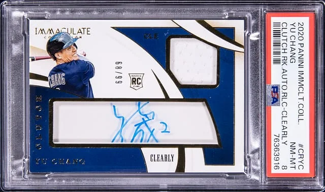 2020 Panini Immaculate Collection Yu Chang Clearly Clutch Relic Autograph #CR-YC card image