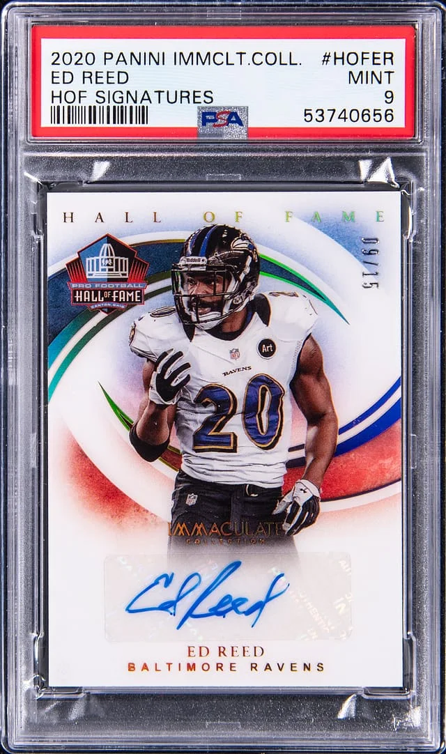 2020 Panini Immaculate Ed Reed HOF Signatures #HOF-ER card image