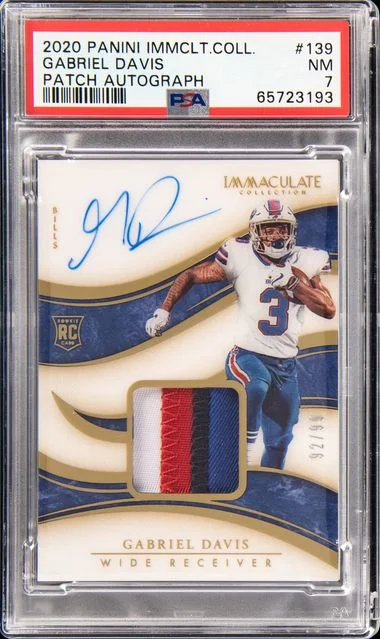 2020 Panini Immaculate Gabriel Davis Patch Autograph #139 card image