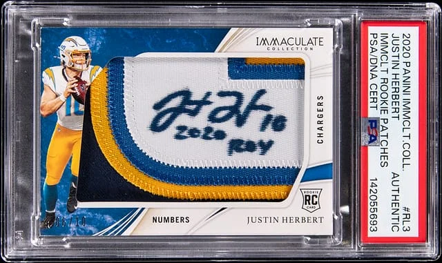 2020 Panini Immaculate Justin Herbert Immaculate Patches #RL3 card image