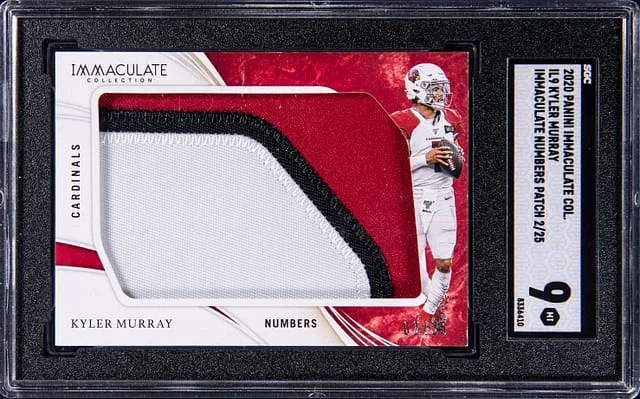 2020 Panini Immaculate Kyler Murray Numbers Patch #IL9 card image