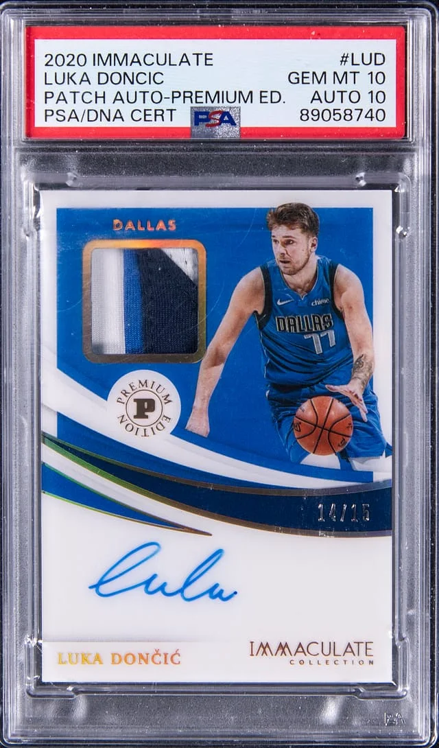 2020 Panini Immaculate Luka Doncic Patch Autograph Premium Edition #PA-LUD card image