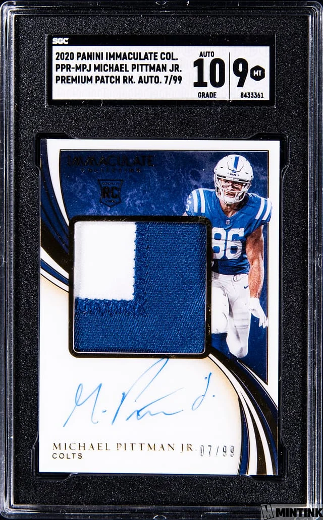 2020 Panini Immaculate Michael Pittman Jr. Premium Patch Autograph #PPR-MPJ card image