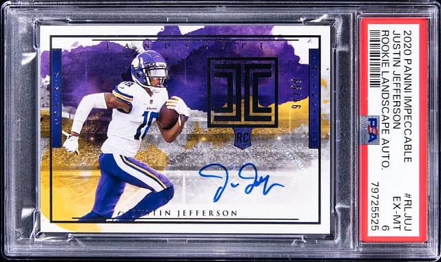 2020 Panini Impeccable Justin Jefferson Landscape Autograph #RL-JUJ card image
