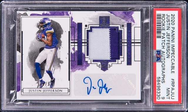 2020 Panini Impeccable Justin Jefferson Patch Autograph #RPA-JUJ card image