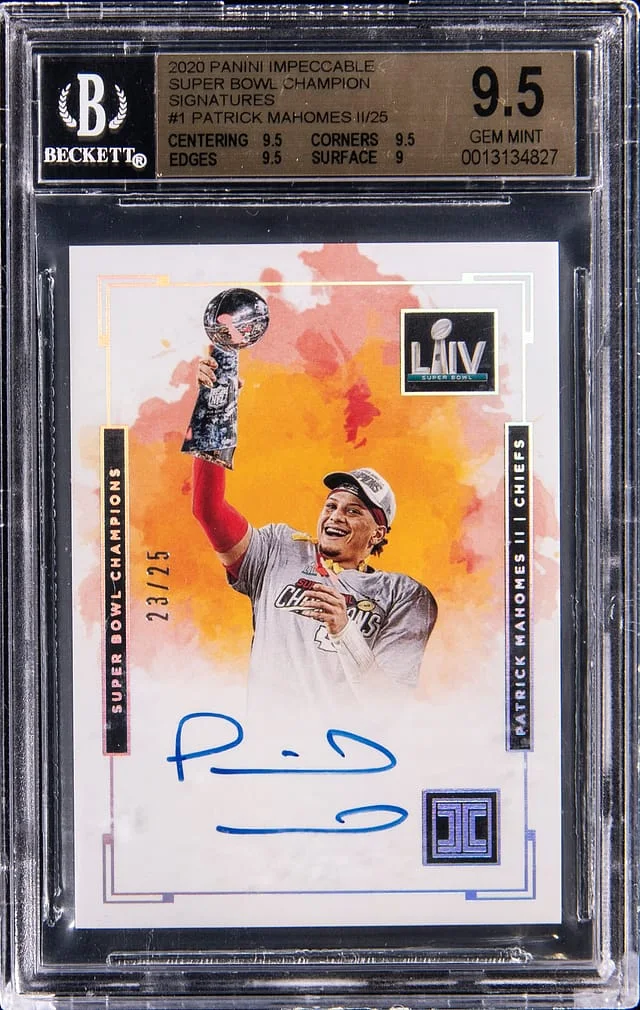 2020 Panini Impeccable Patrick Mahomes II Super Bowl Champion Signatures #SCS-PM card image