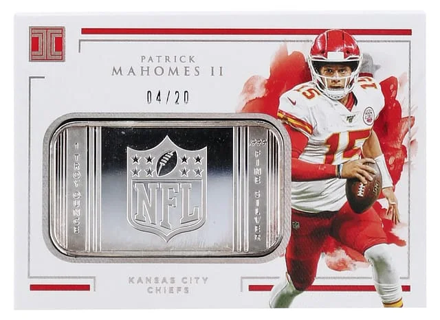 2020 Panini Impeccable Patrick Mahomes II Silver Troy Ounce #NFLS-PM card image