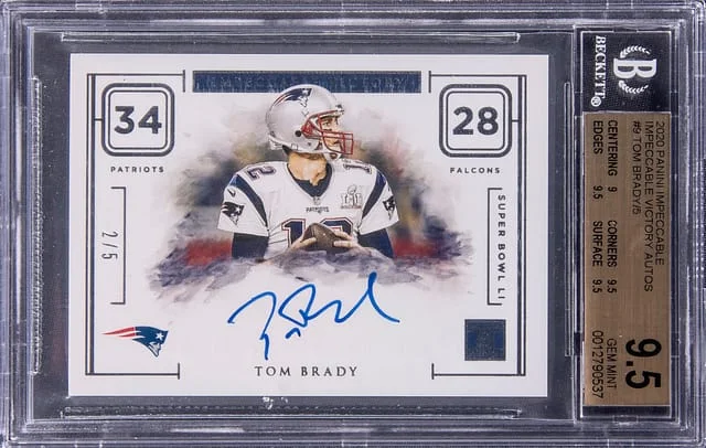 2020 Panini Impeccable Tom Brady Victory Autographs #9 card image