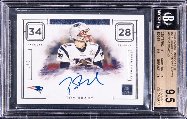 2020 Panini Impeccable Tom Brady Victory Autographs #IV-TB card image