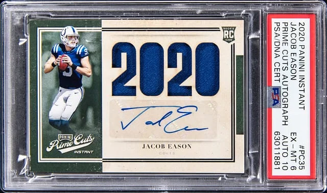 2020 Panini Jacob Eason Instant Prime Cuts Autograph #PC35 card image
