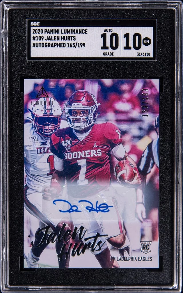 2020 Panini Jalen Hurts Luminance Autograph #109 card image