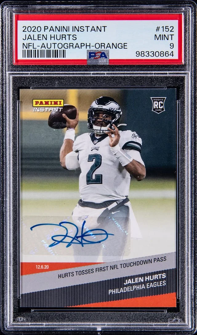 2020 Panini Jalen Hurts Instant NFL Autograph Orange #152 card image