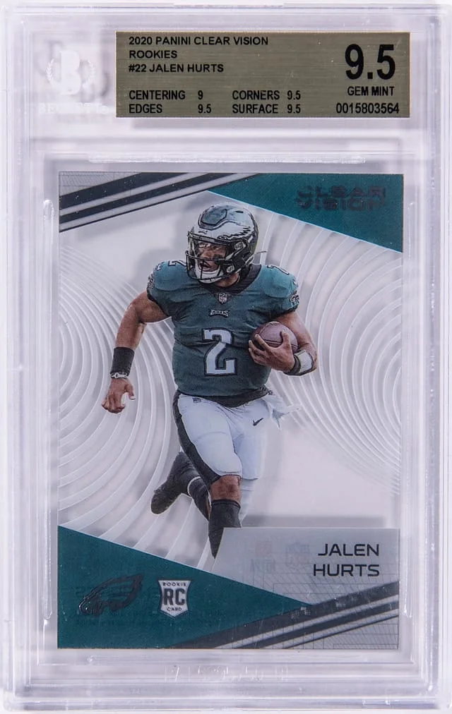 2020 Panini Jalen Hurts Clear Vision Rookies #22 card image