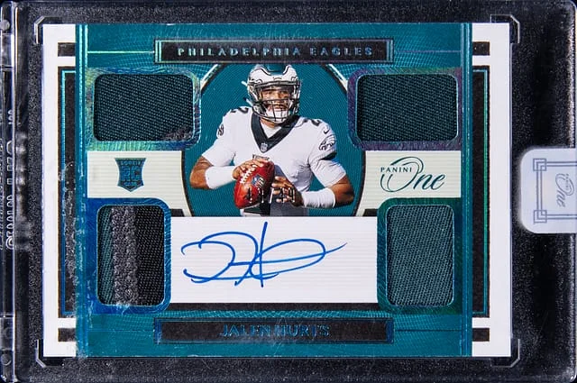 2020 Panini Jalen Hurts One Quad Patch Autograph #79 card image