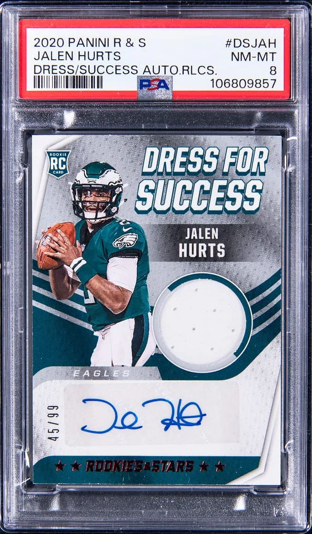 2020 Panini Jalen Hurts Rookies & Stars Dress For Success Autograph Relic #DS-JAH card image