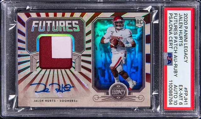 2020 Panini Jalen Hurts Legacy Futures Patch Autograph Ruby #FP-JH1 card image
