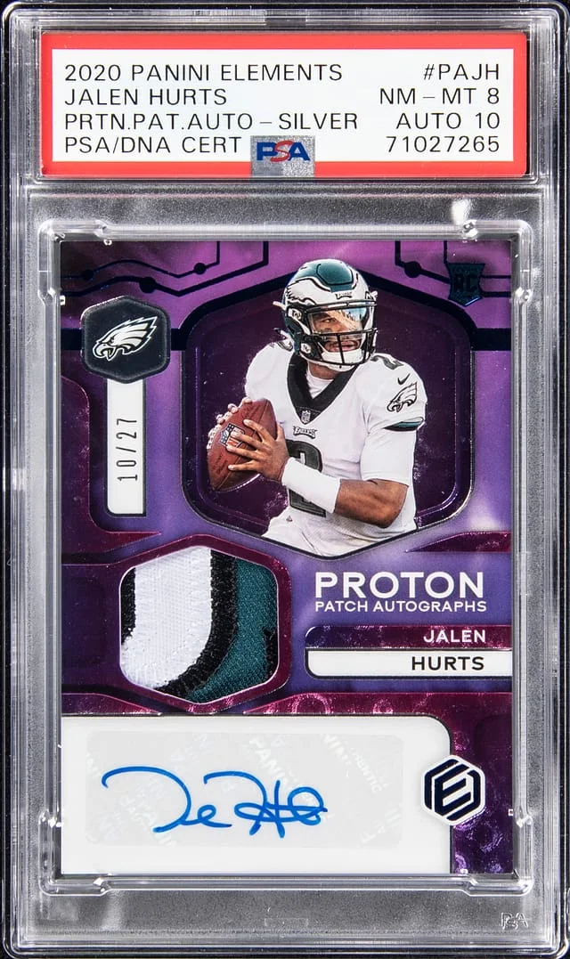 2020 Panini Jalen Hurts Elements Proton Patch Autographs Silver #PA-JH card image
