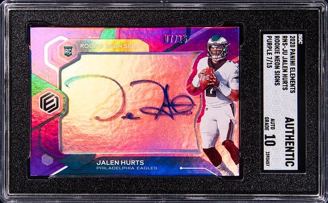 2020 Panini Jalen Hurts Elements Neon Signs #RNS-JU card image