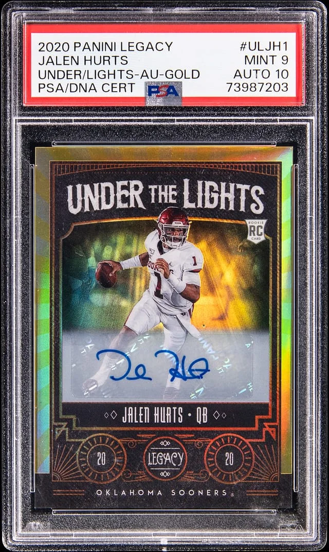 2020 Panini Jalen Hurts Legacy Under The Lights Autograph Gold #UL-JH1 card image