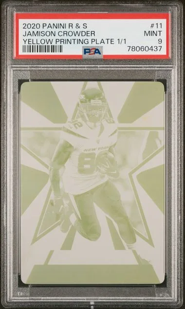 2020 Panini Jamison Crowder Rookies & Stars Yellow Printing Plate 1/1 #11 card image