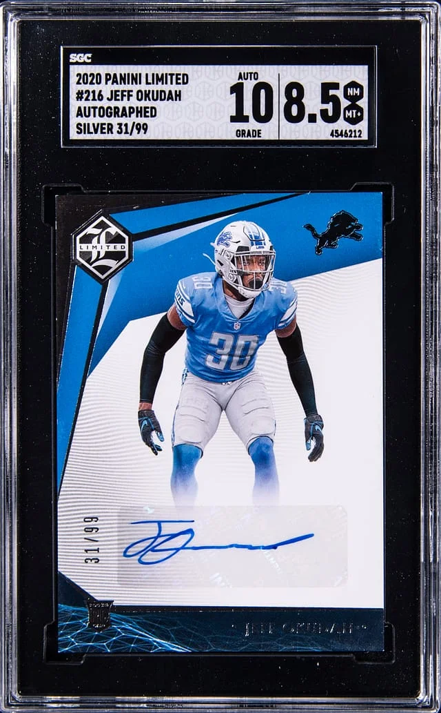 2020 Panini Jeff Okudah Limited Autographed Silver #216 card image
