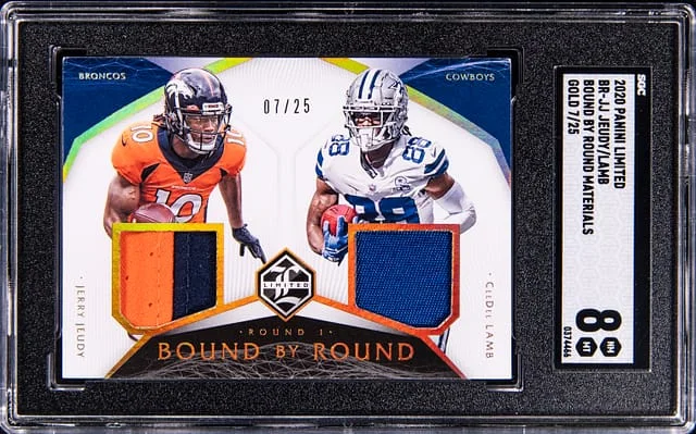 2020 Panini Jerry Jeudy/Ceedee Lamb Limited Bound By Round Materials #BR-JJ card image