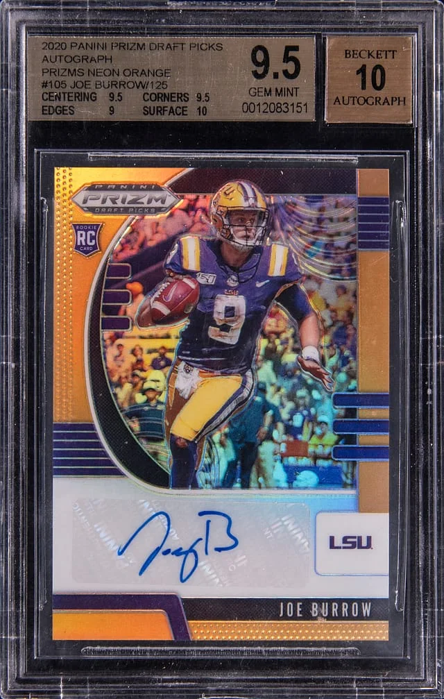 2020 Panini Joe Burrow Prizms Draft Picks Prizms Pink Pulsar #105 card image