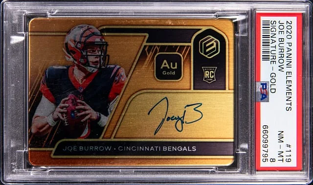 2020 Panini Joe Burrow Elements Signature Gold #119 card image