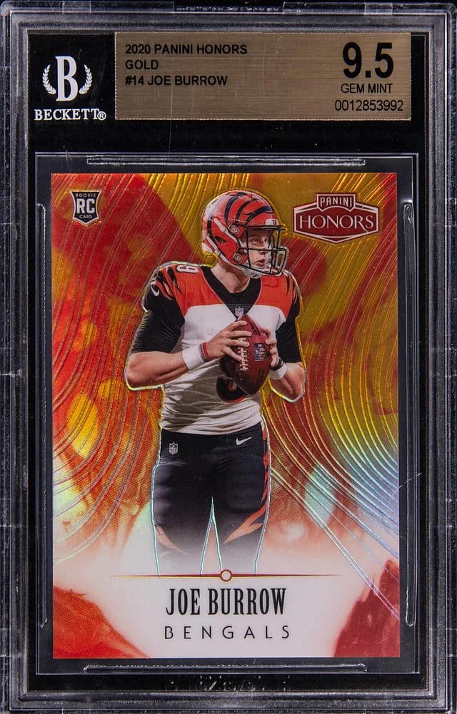 2020 Panini Joe Burrow Honors Gold #14 card image