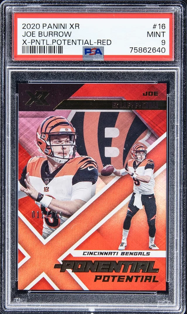 2020 Panini Joe Burrow XR X-Ponential Potential Red #16 card image