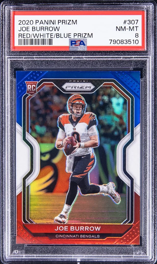 2020 Panini Joe Burrow Red/White/Blue Prizm #307 card image