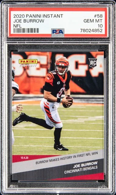 2020 Panini Joe Burrow Instant NFL #58 card image