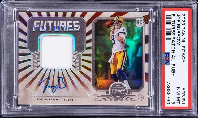 2020 Panini Joe Burrow Legacy Futures Patch Autograph Ruby #FP-JB1 card image