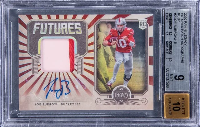 2020 Panini Joe Burrow Legacy Futures Patch Autographs Ruby #JB2 card image