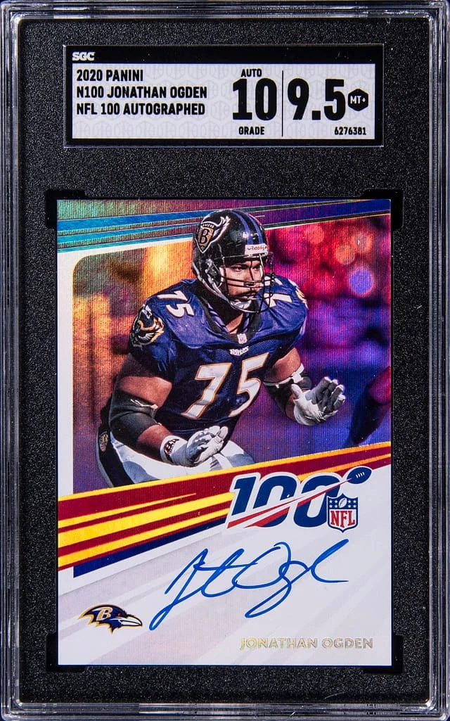 2020 Panini Jonathan Ogden NFL 100 Autographed #N100 card image