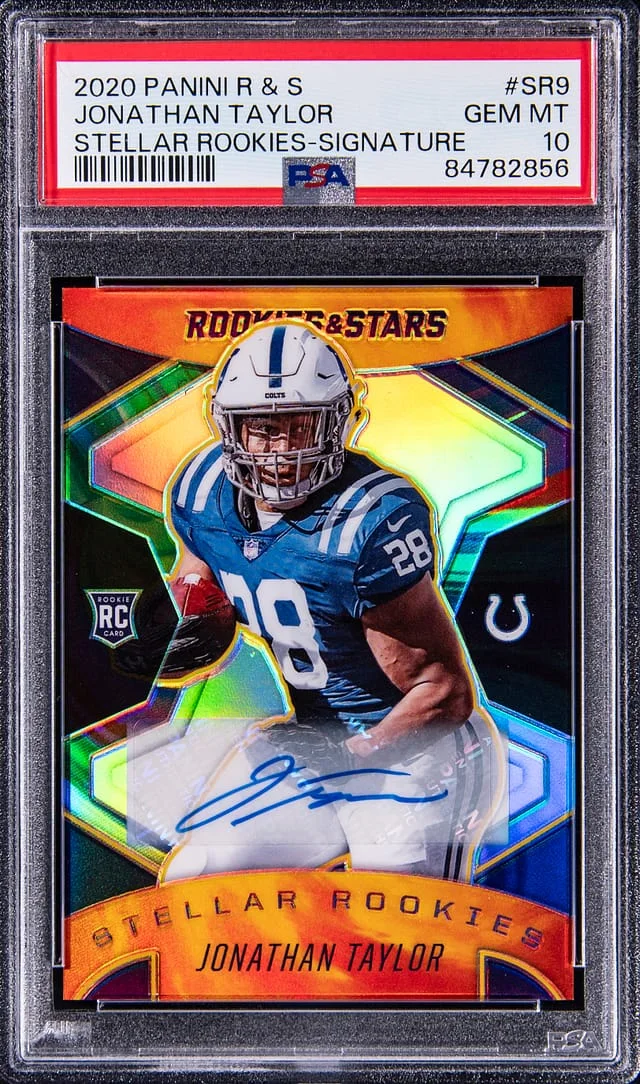 2020 Panini Jonathan Taylor Rookies and Stars Stellar Rookies Signature #SR-9 card image