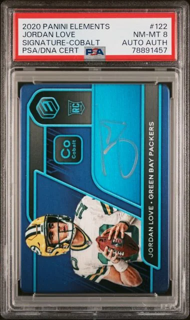 2020 Panini Jordan Love Elements Signature-Cobalt #122 card image