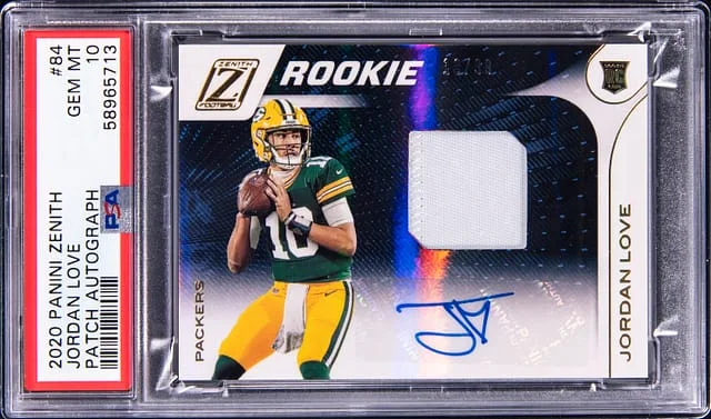 2020 Panini Jordan Love Zenith Patch Autograph (RPA) #84 card image