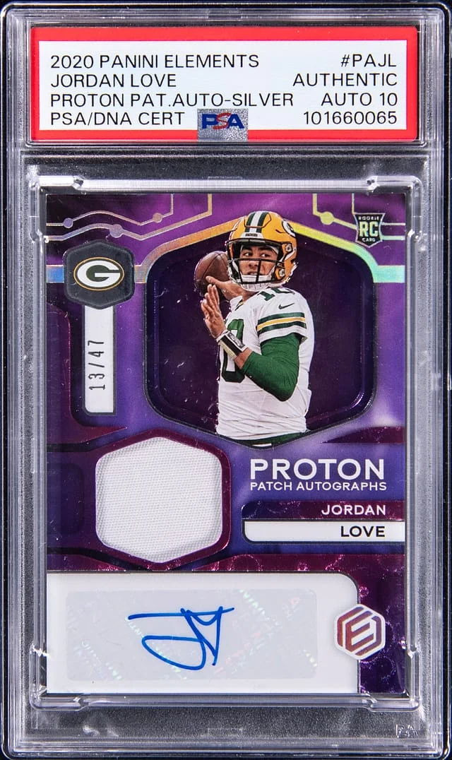 2020 Panini Jordan Love Elements Proton Patch Autographs-Silver #PAJL card image