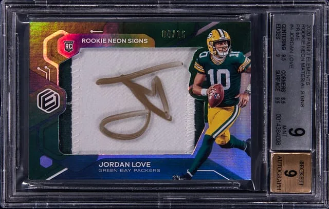 2020 Panini Jordan Love Elements Neon Material Signs Prime #RHS-JL card image