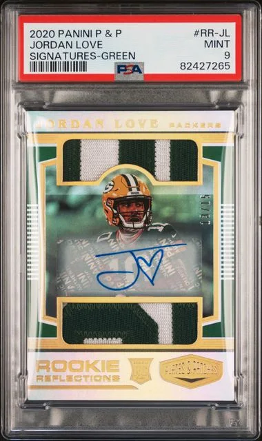 2020 Panini Jordan Love Plates & Patches Reflections Signatures Green #RR-JL card image