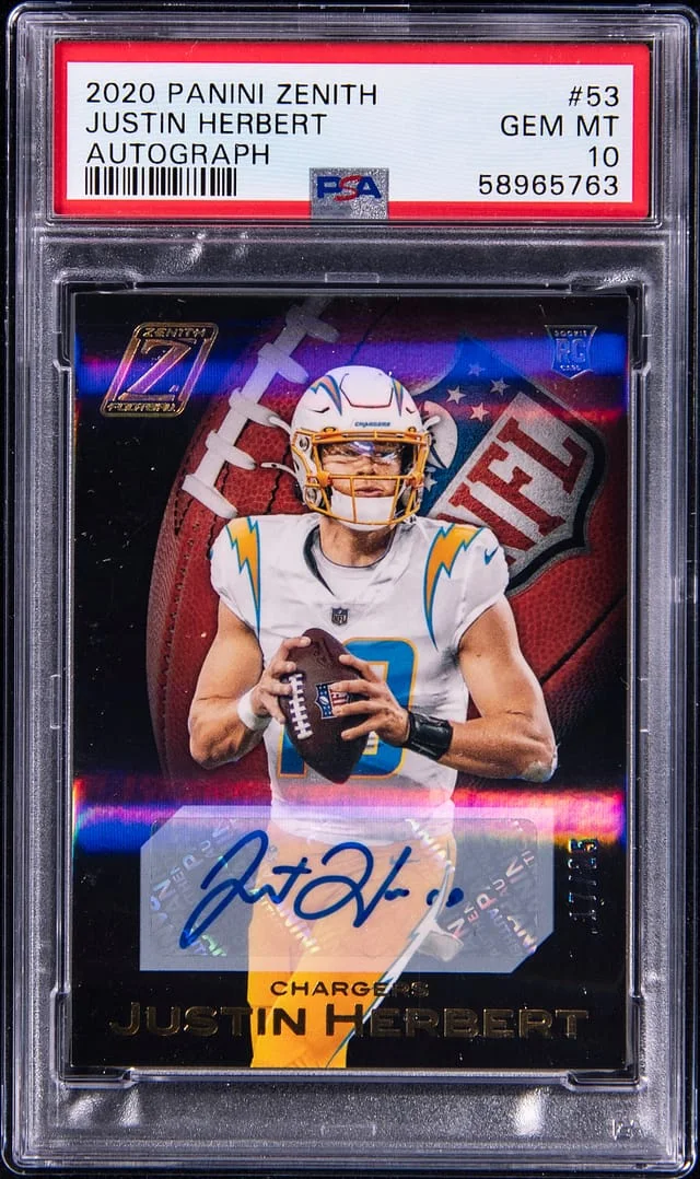 2020 Panini Justin Herbert Zenith Autograph #53 card image