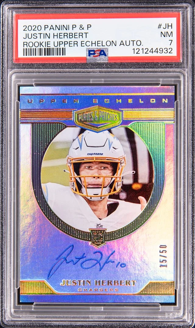 2020 Panini Justin Herbert Phoenix RPS Autograph Dual Jersey #JH card image