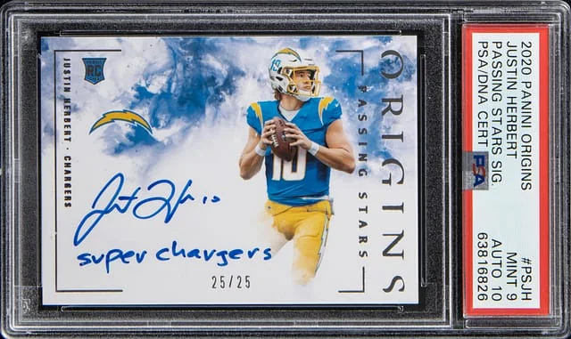 2020 Panini Justin Herbert Orgins Passing Stars Signature #PSJH card image