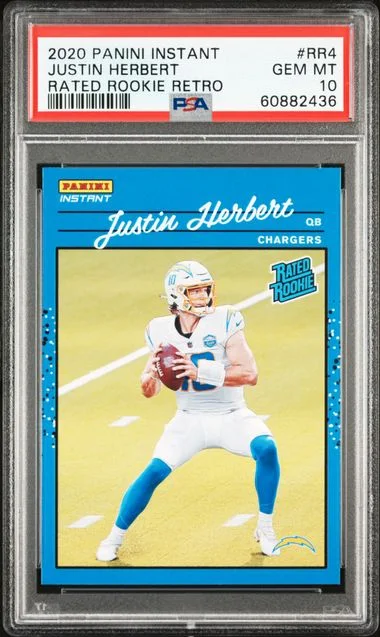 2020 Panini Justin Herbert Instant Rated Retro #RR4 card image
