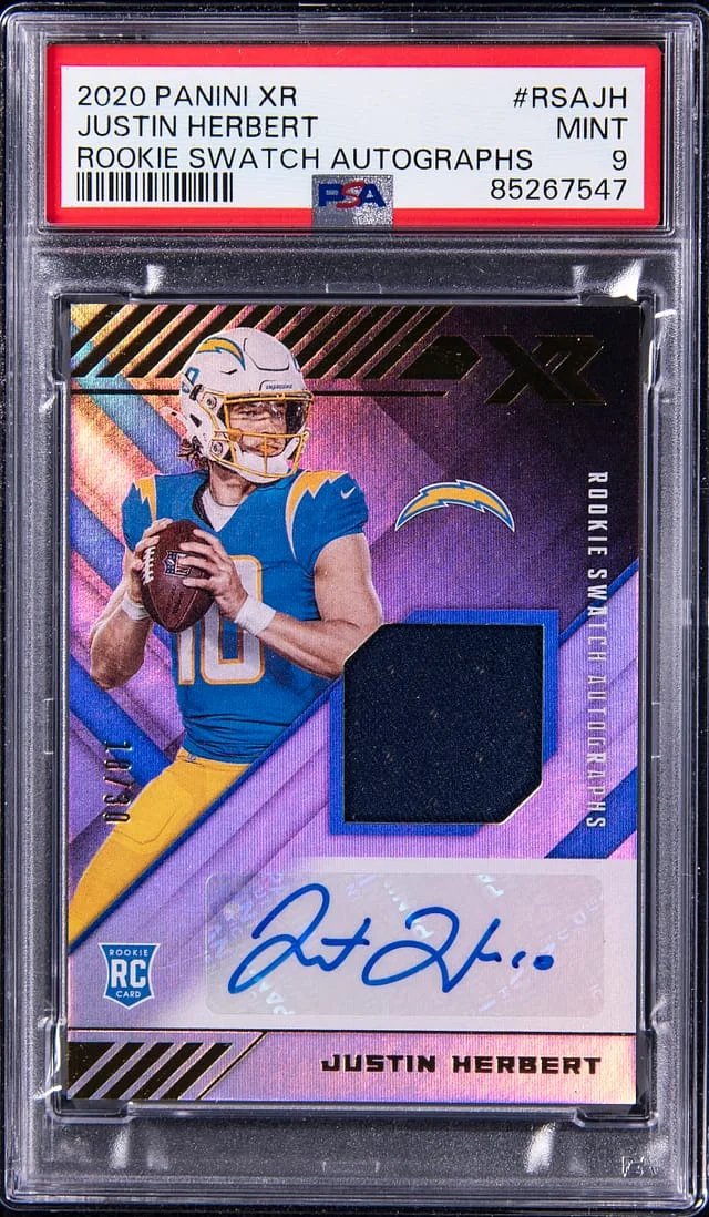 2020 Panini Justin Herbert XR Swatch Autographs #RSAJH card image