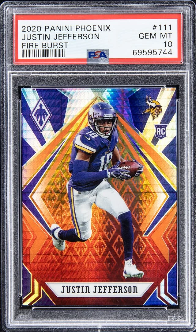 2020 Panini Justin Jefferson Phoenix Fire Burst #111 card image