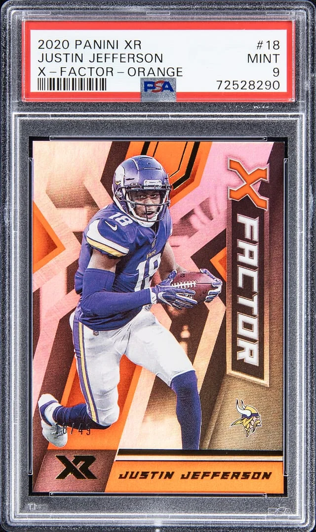 2020 Panini Justin Jefferson XR X-Factor Orange #18 card image
