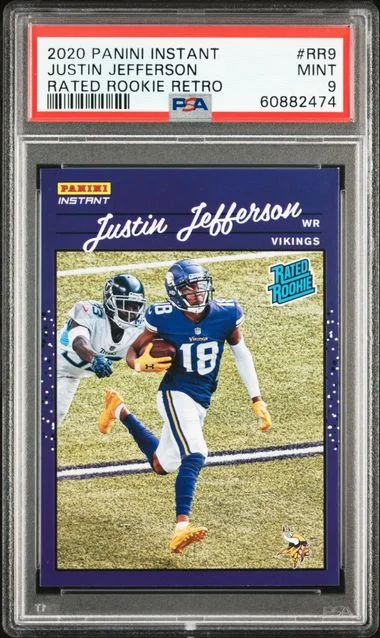 2020 Panini Justin Jefferson Instant Rated Retro #RR9 card image